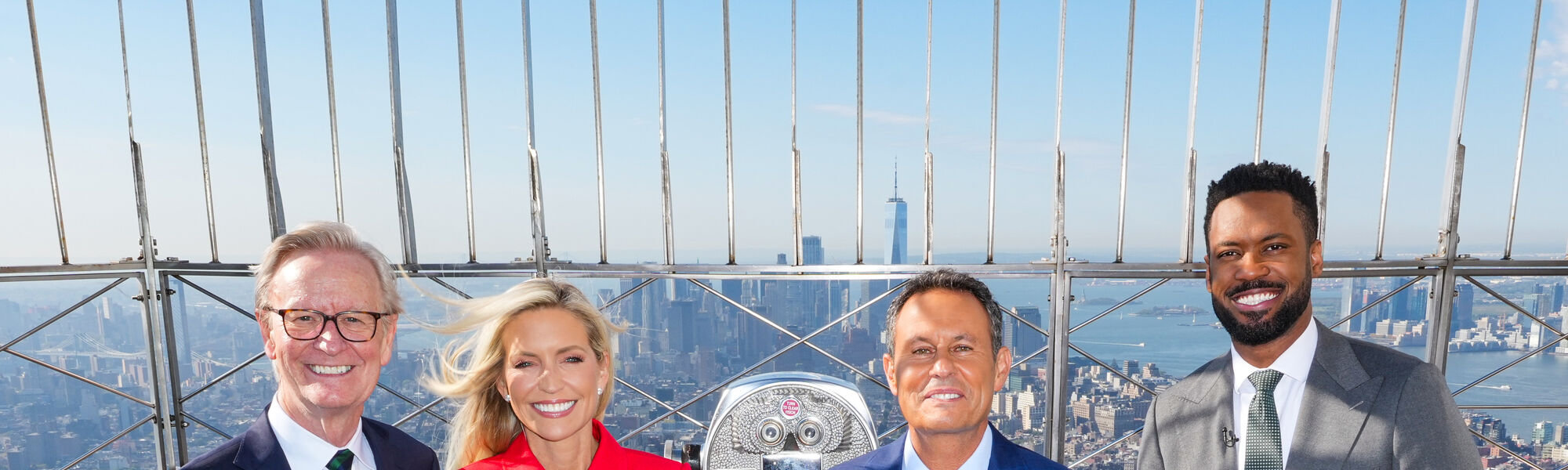 Steve Doocy, Ainsley Earhardt, Brian Kilmeade and Lawrence Jones on the 86th Floor Observation Deck