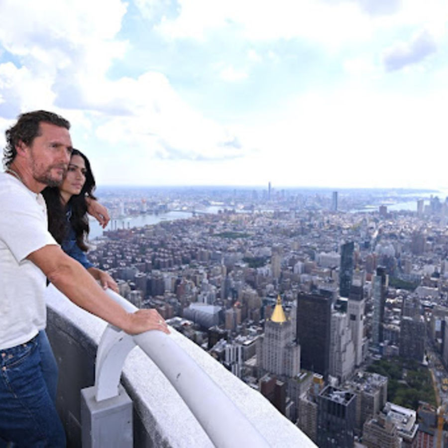 Matthew McConaughey and his wife atop ESB