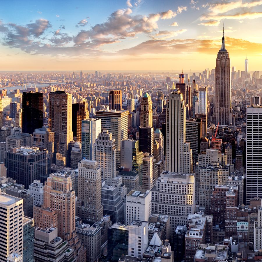 De skyline van New York City