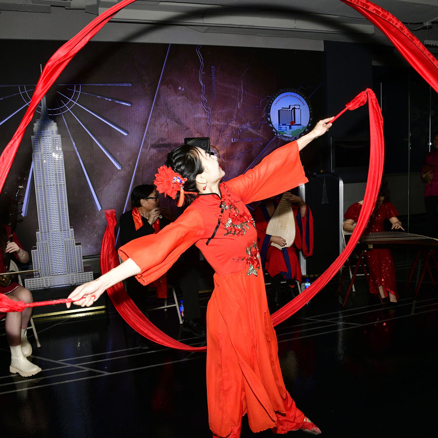 Ceremonial dance at the Empire State Building