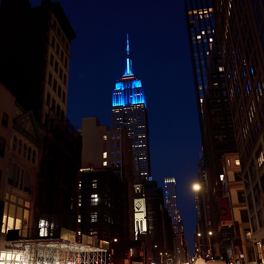 ESB lit in Blue