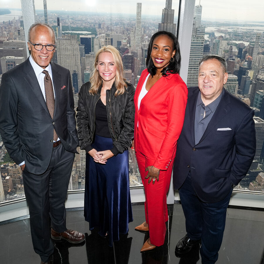 Lester Holt, Andrea Canning, Blayne Alexander, and Josh Mankiewicz on the 102nd Floor Observation Deck