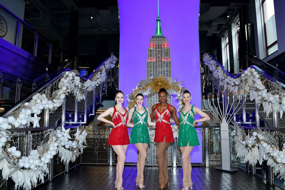 The Rockettes pose at the ESB Observatory