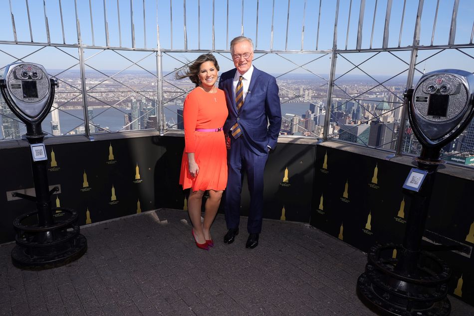 Natalie Pasquarella and Chuck Scarborough on the 86th Floor Observatory