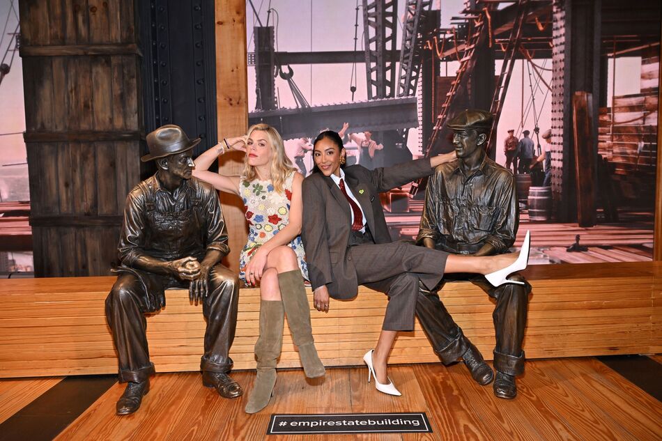 Busy Philipps and Tayshia Adams at the Construction exhibit