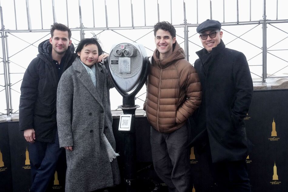Darren Criss, Helen J Shen, Dez Duron, and Marcus Choi on the 86th Floor Observatory