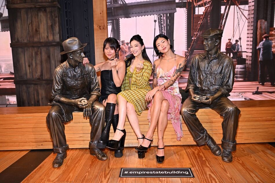 Arden Cho, May Hong, and REI AMI at the Construction exhibit
