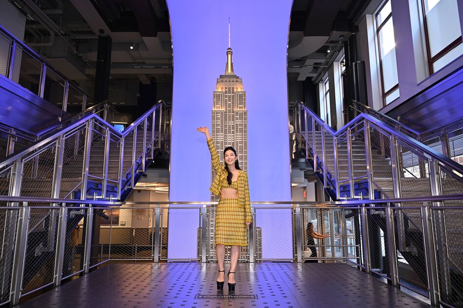 Arden Cho on the Grand Staircase