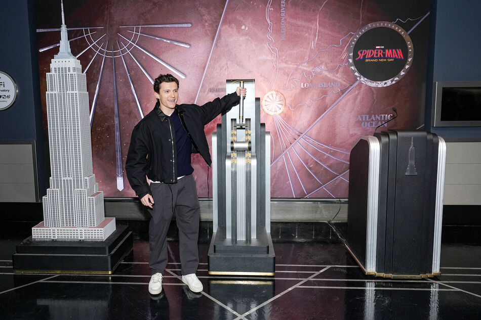 Tom Holland flips the switch in a lighting ceremony