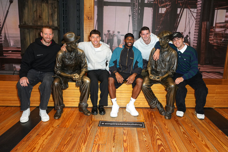 Tim Ream, Sebastian Berhalter, Mark McKenzzie, Matt Freese, and Gio Reyna at the Construction exhibit