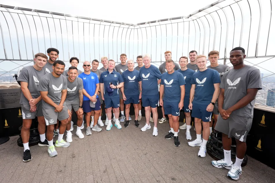 Everton F.C. visits the Empire State Building at The Empire State Building on July 24, 2025 in New York City