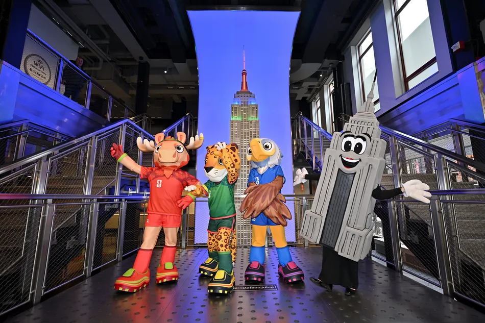 The Empire State Building lights for 100 days out from the soccer game