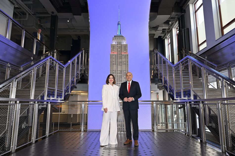 Darling Burdiez and David Ushery at the Grand Staircase
