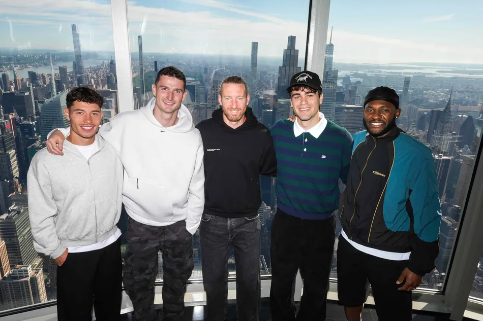 Sebastian Berhalter, Matt Freese, Tim Ream, Gio Reyna and Mark McKenzie visit The Empire State Building