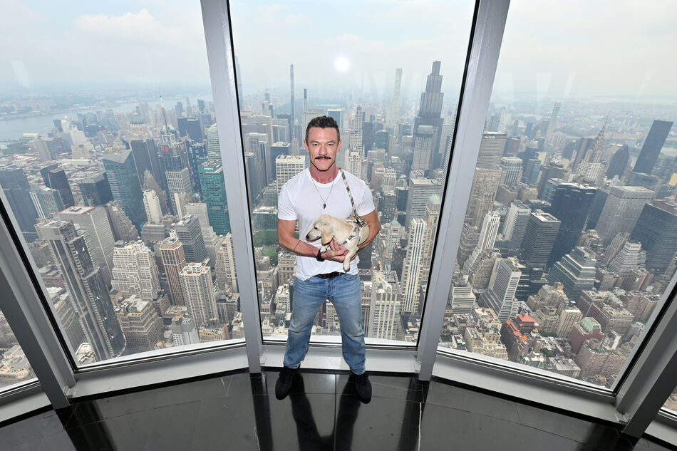 Luke Evans and Lala on the 102nd Floor Observation Deck