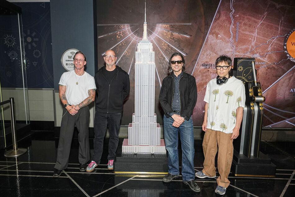 Weezer with the Empire State Building model