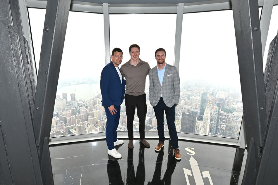 Will Buxton, Josef Newgarden, and Kyle Kirkwood on the 102nd Floor Observation Deck