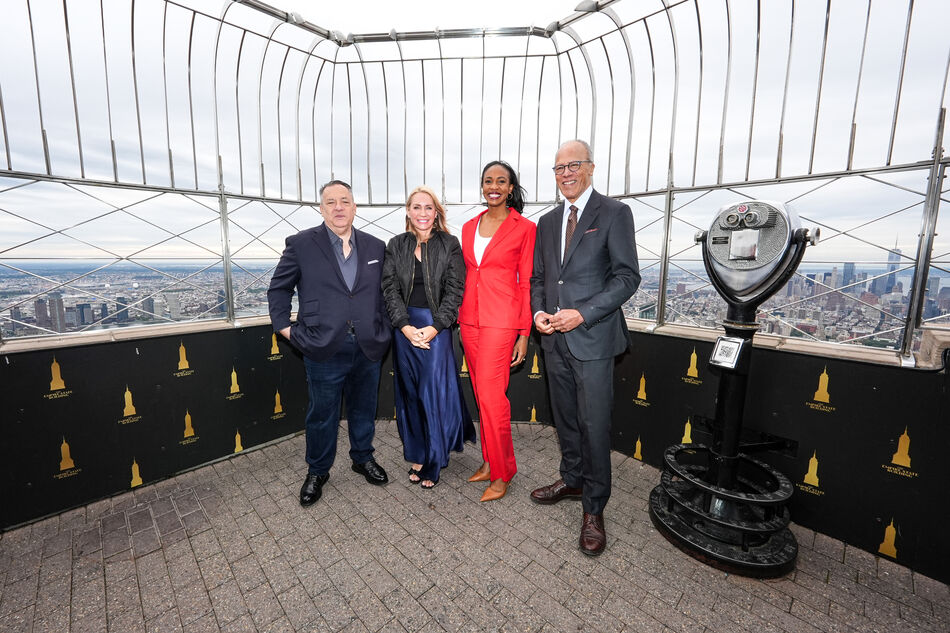 Lester Holt, Andrea Canning, Blayne Alexander, and Josh Mankiewicz on the 86th Floor Observation Deck