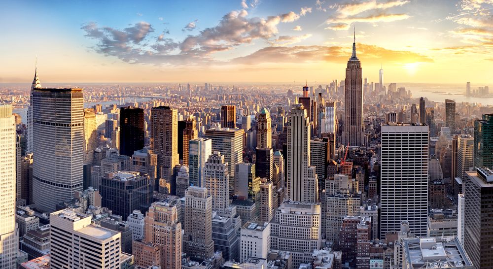 De skyline van New York City