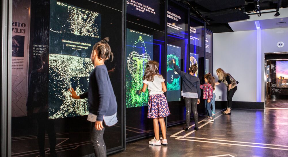 Kids Enjoy the Empire State Building's Second Floor Sustainability Exhibit