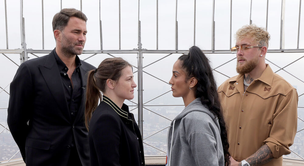Amanda Serrano and Katie Taylor face off on the Empire State Building's 86th Floor