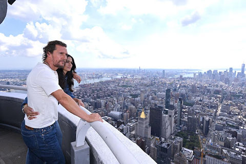 Matthew McConaughey and his wife atop ESB