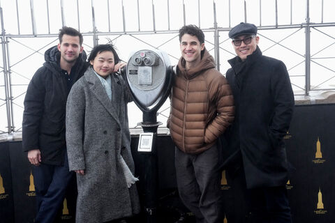 Darren Criss, Helen J Shen, Dez Duron, and Marcus Choi on the 86th Floor Observatory