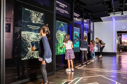 Kids Enjoy the Empire State Building's Second Floor Sustainability Exhibit