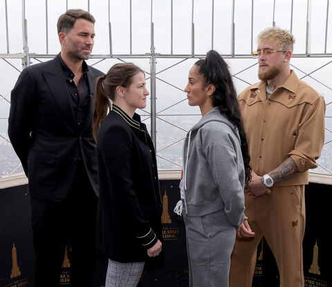 Amanda Serrano and Katie Taylor face off on the Empire State Building's 86th Floor