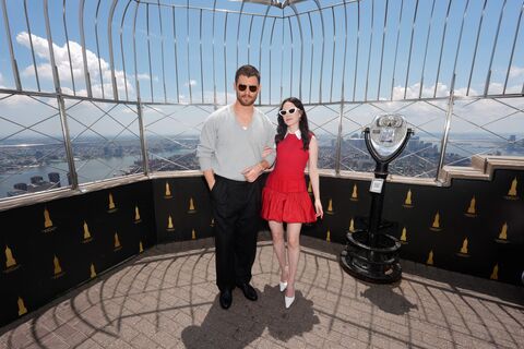 David Corenswet and Rachel Brosnahan on the 86th Floor Observatory