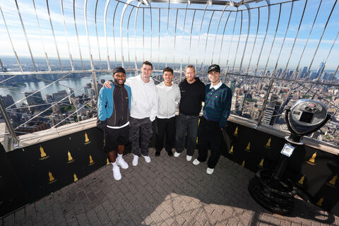Tim Ream, Sebastian Berhalter, Mark McKenzzie, Matt Freese, and Gio Reyna on the 86th Floor Observation Deck