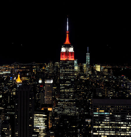 Blick vom Empire State Building Observatory bei Nacht