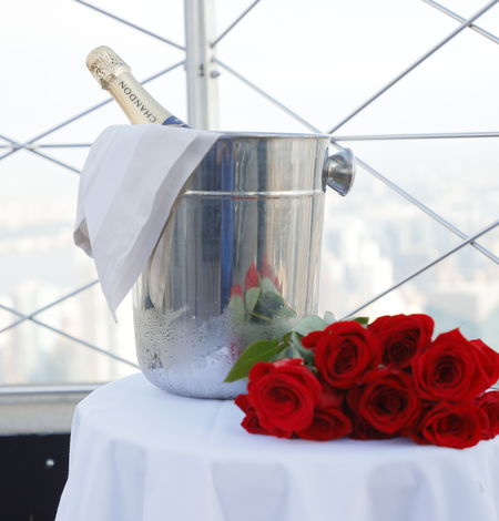 Roses and Champagne on the 86th Floor Observatory