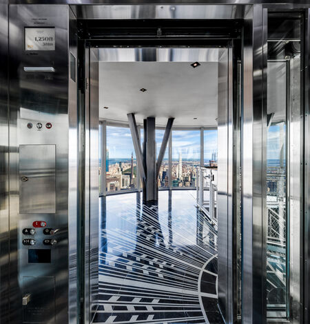 The elevators at the Empire State Building 102nd Floor Observatory