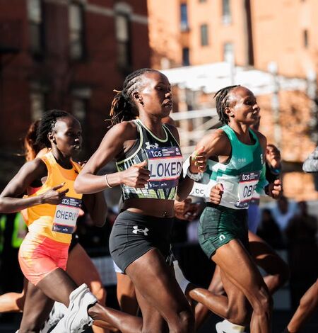 Women running at the New York City Marathon