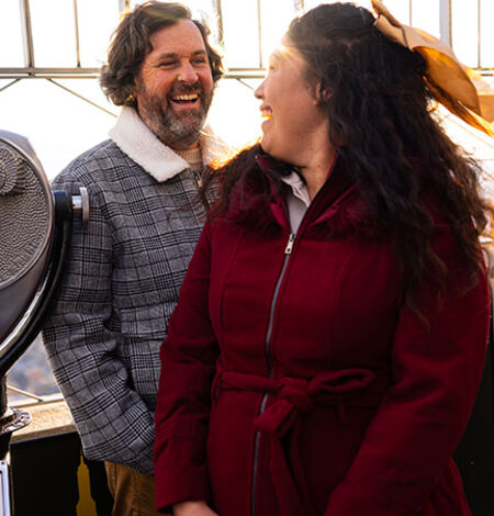 Couple on the 86th Floor NYC Observation Deck on the Empire State Building