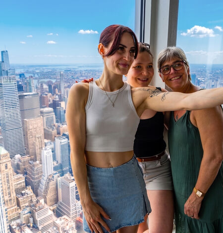 Family taking a selfie on the 102nd Floor Observation Deck