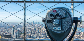 Coin-operated binoculars on the observation deck at the Empire State Building