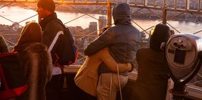 Couple on the 86th Floor NYC Observation Deck on the Empire State Building