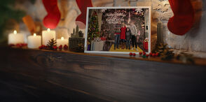 Picture of the Empire State Building with a family