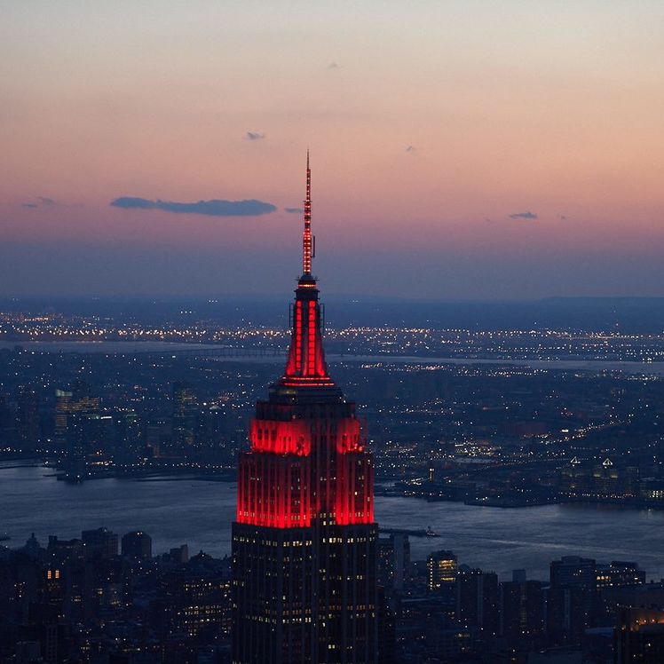Red Building Lights