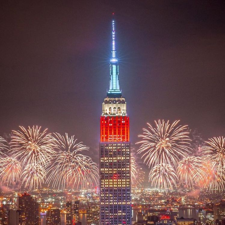 Fourth of July fireworks at Empire State Building