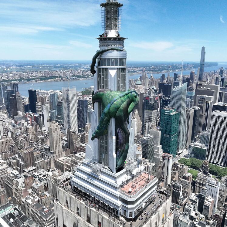 Vhagar the Dragon on the Empire State Building's Spire