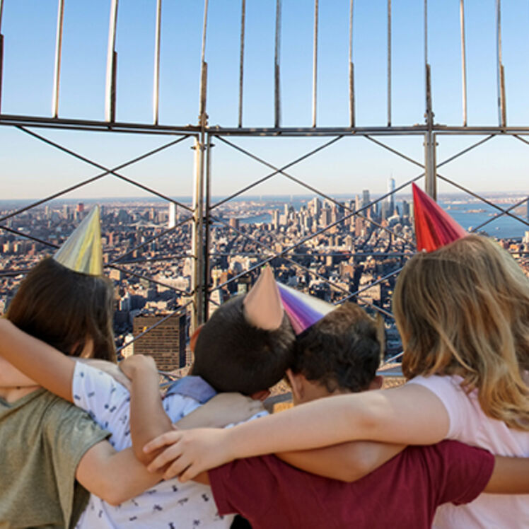Children at the Empire State Building for their Birthday Party