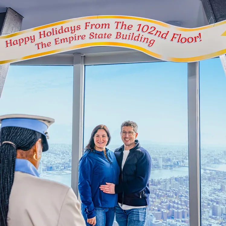 The Empire State Building's 102nd Floor Observatory is decked for the holidays