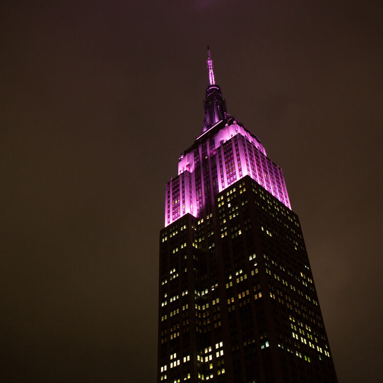 ESB lit in pink