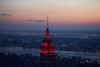 The Empire State Building lit up in red for Lunar New Year.