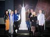 The cast of "Blue Bloods" poses with the small ESB model