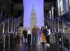 The cast of "Blue Bloods" with the large ESB model