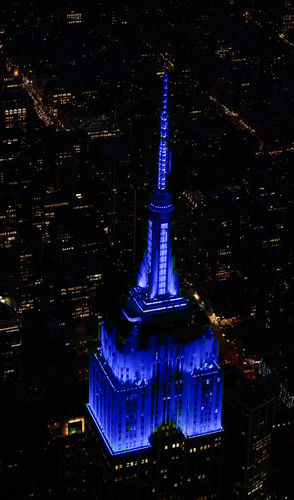 Blauwe lichten van Empire State